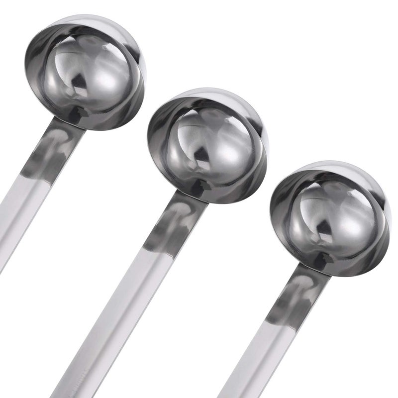 meekoo 3 Pieces Stainless Steel Ladle Soup Handle Ladle with Pouring Rim for Kitchen Cooking Soup Sauce(1 oz) - Image 2